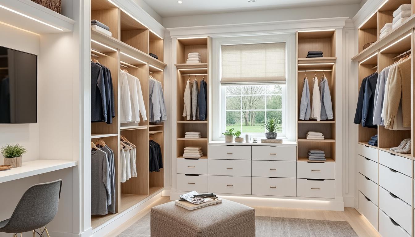 découvrez 30 inspirations stylées de dressing sur mesure avec des estimations budgétaires pour créer un espace rangement unique et adapté à vos besoins.
