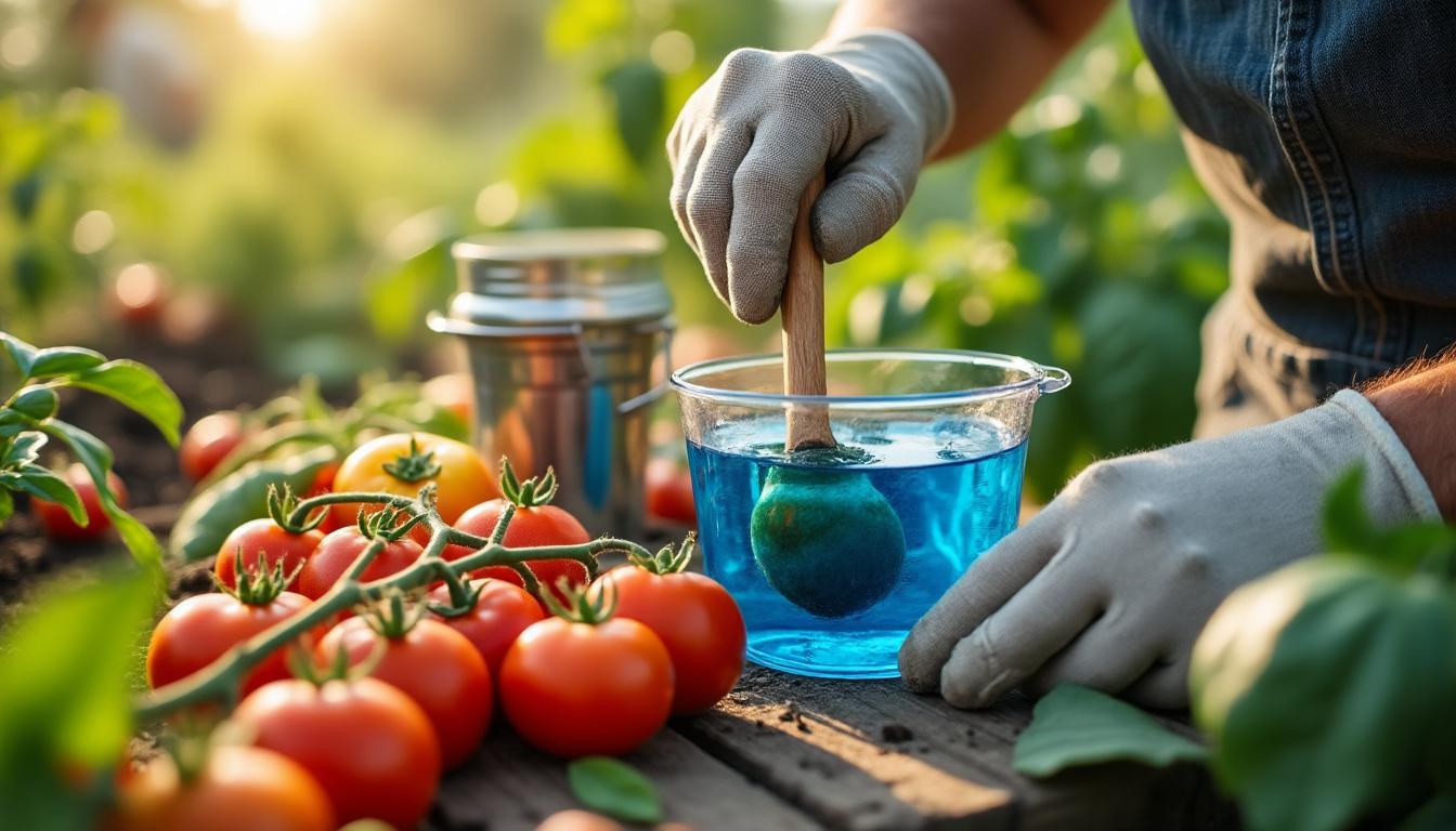 découvrez le dosage exact et la fréquence d'application de la bouillie bordelaise pour protéger vos plants de tomates sans les abîmer.
