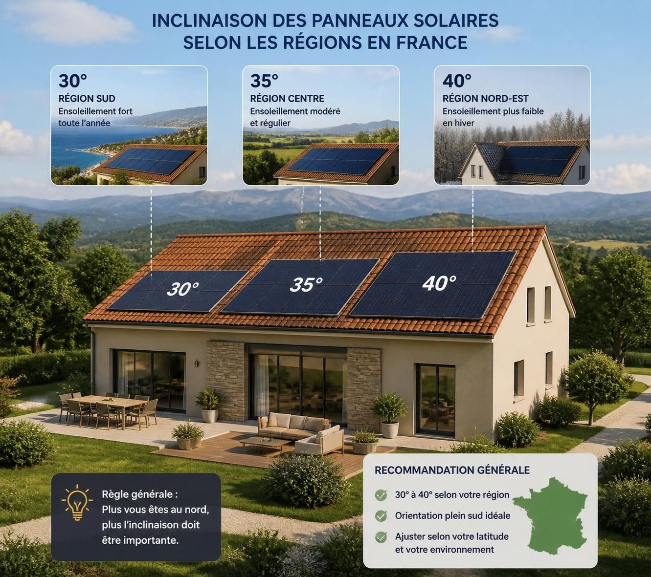 découvrez comment déterminer l'inclinaison idéale des panneaux solaires selon votre région pour maximiser leur efficacité et produire plus d'énergie renouvelable.