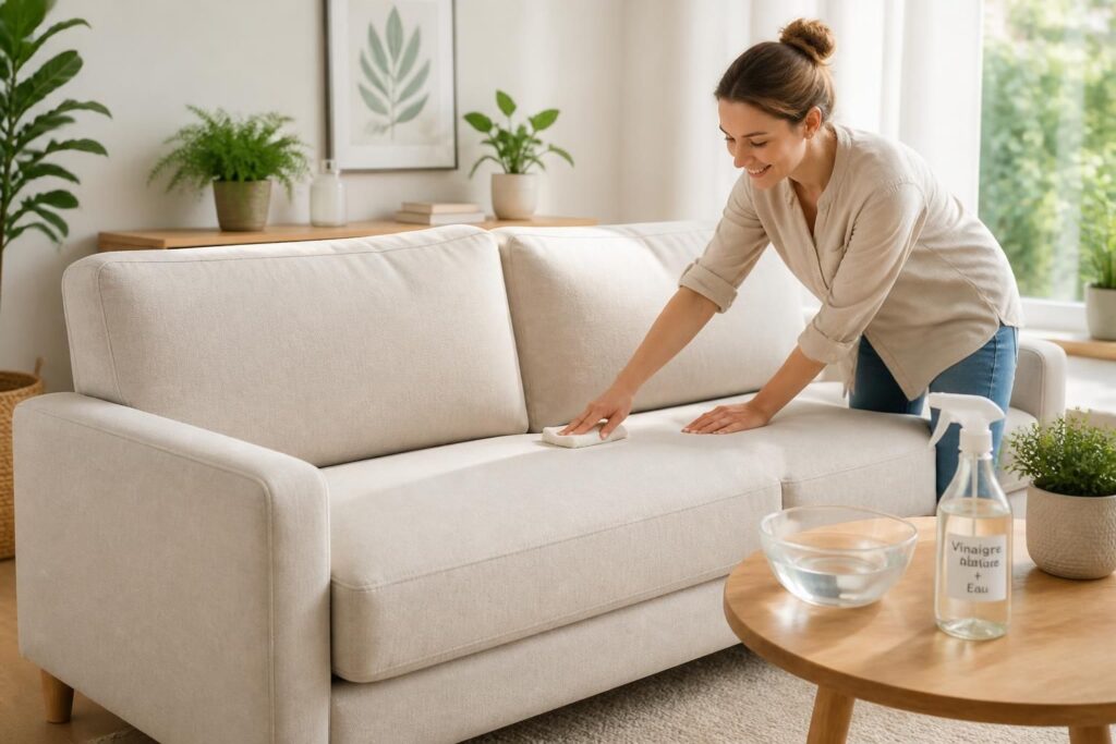 découvrez une astuce douce et efficace pour nettoyer un canapé en tissu non déhoussable sans laisser d'auréoles, et redonnez-lui fraîcheur et éclat facilement.