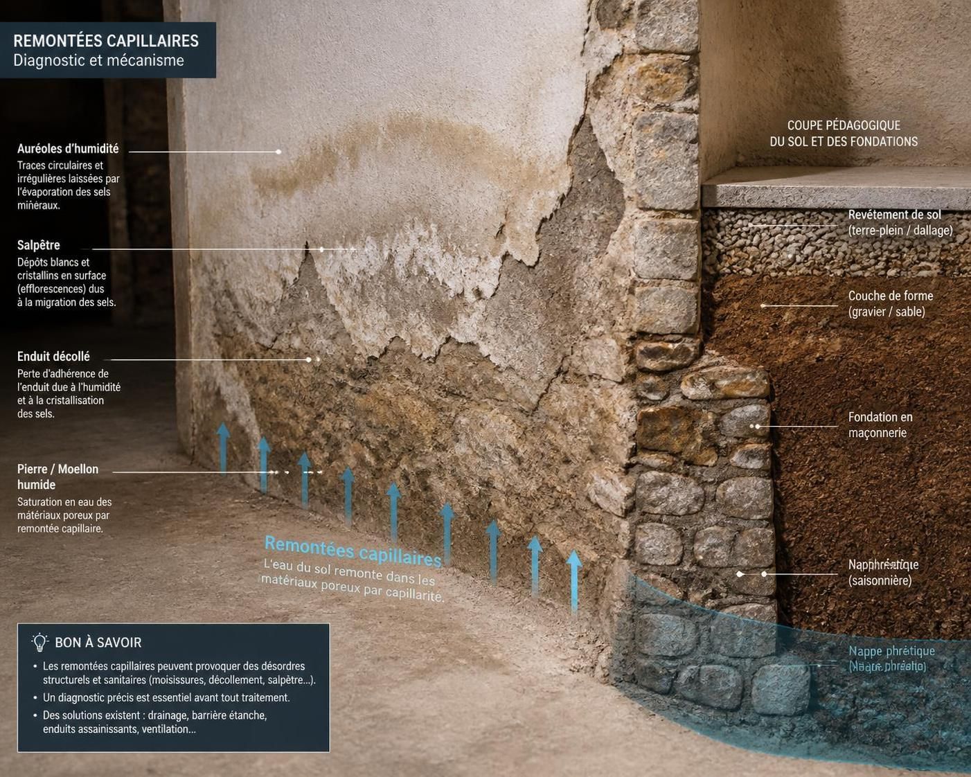 découvrez les méthodes efficaces pour arrêter les remontées capillaires sur un mur de soubassement et protéger durablement votre habitation contre l'humidité.