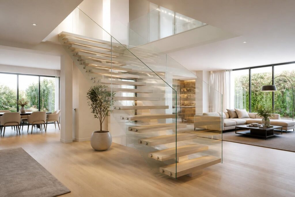 découvrez comment intégrer un escalier central dans votre salon tout en préservant une circulation fluide et harmonieuse grâce à des astuces de design intelligentes.