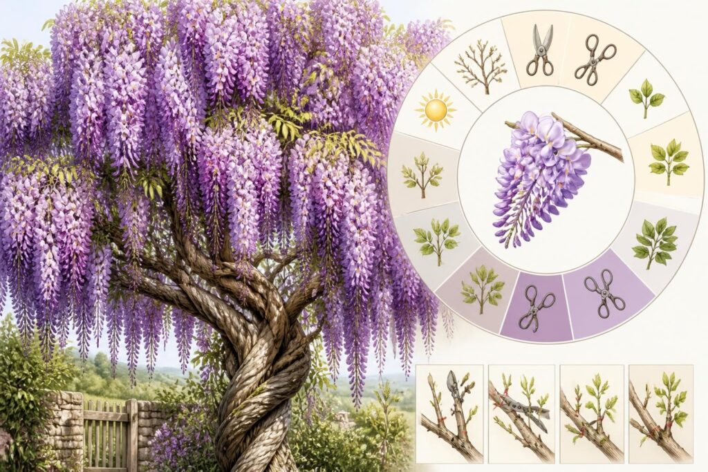 découvrez le calendrier idéal pour tailler votre glycine sans compromettre sa floraison et profitez d'une floraison abondante chaque année.