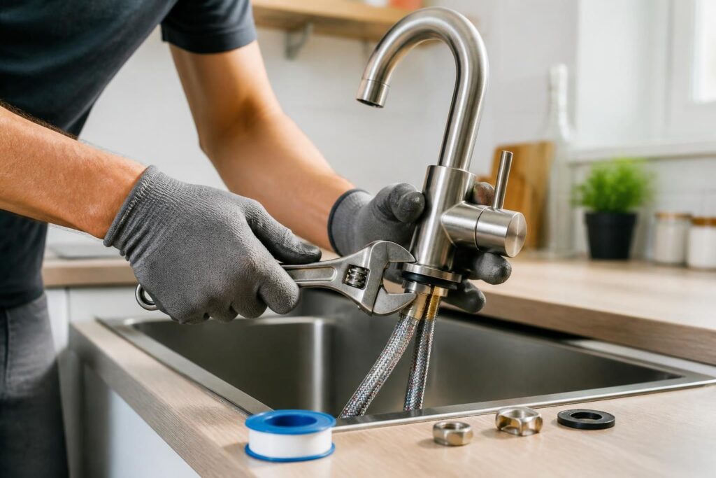 découvrez notre guide pratique pour remplacer un robinet de cuisine en toute sécurité, étape par étape, afin d'éviter toute fuite lors du remontage.