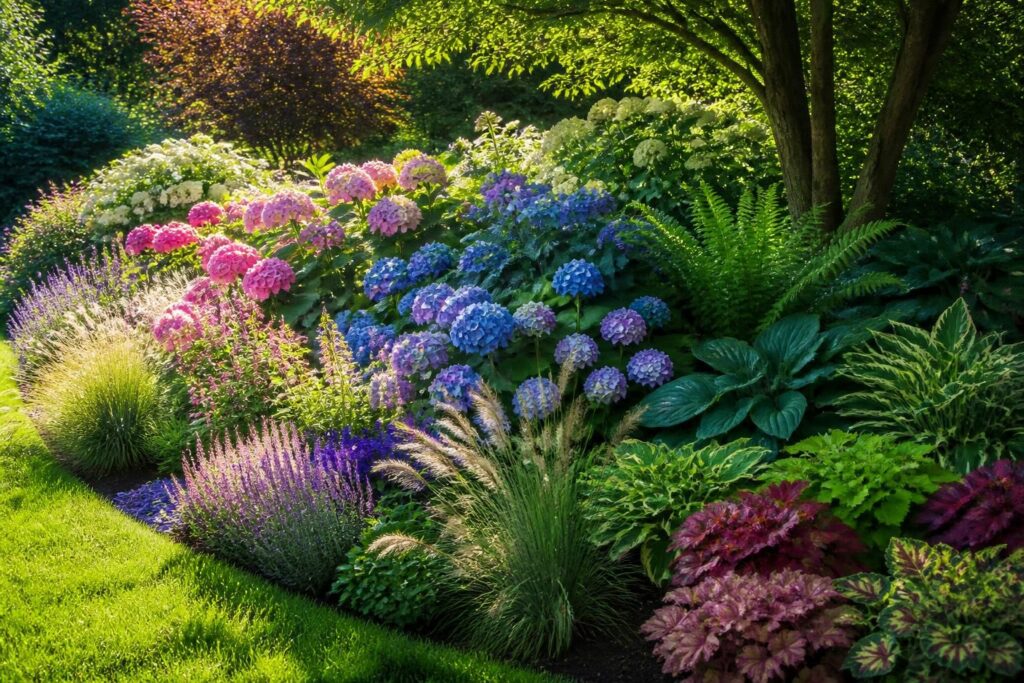 découvrez comment créer un massif équilibré en associant des plantes adaptées aux hortensias, qu'ils soient en plein soleil ou à l'ombre, pour un jardin harmonieux et coloré toute l'année.